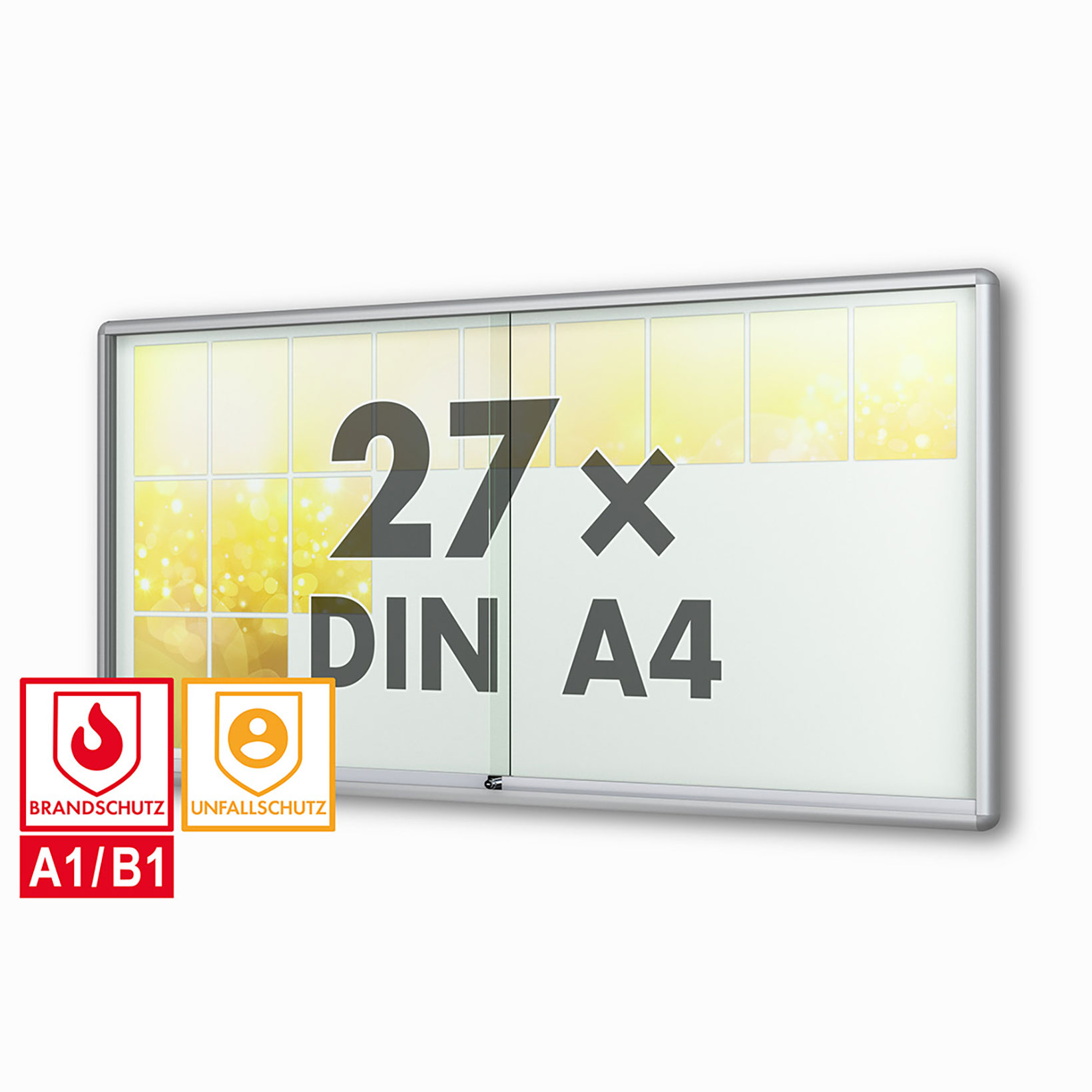 schaukasten moveo - die Schulvitrine - mit Brandschutzklasse A1 - Rollengelagerte Schiebetueren abschliessbar ESG-Sicherheitsglas schaukasten moveo - die Schulvitrine - mit Brandschutzklasse A1 - Rollengelagerte Schiebetueren abschliessbar ESG-Sicherheitsglas