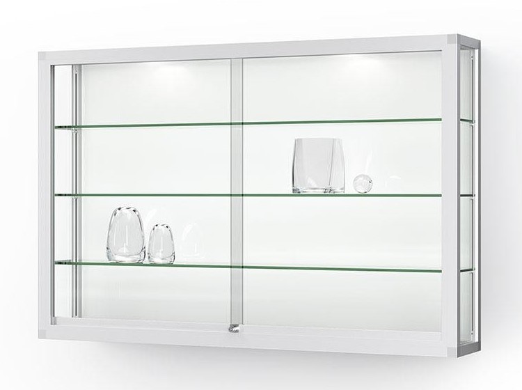 Wandvitrine Glas mit Schiebetüren