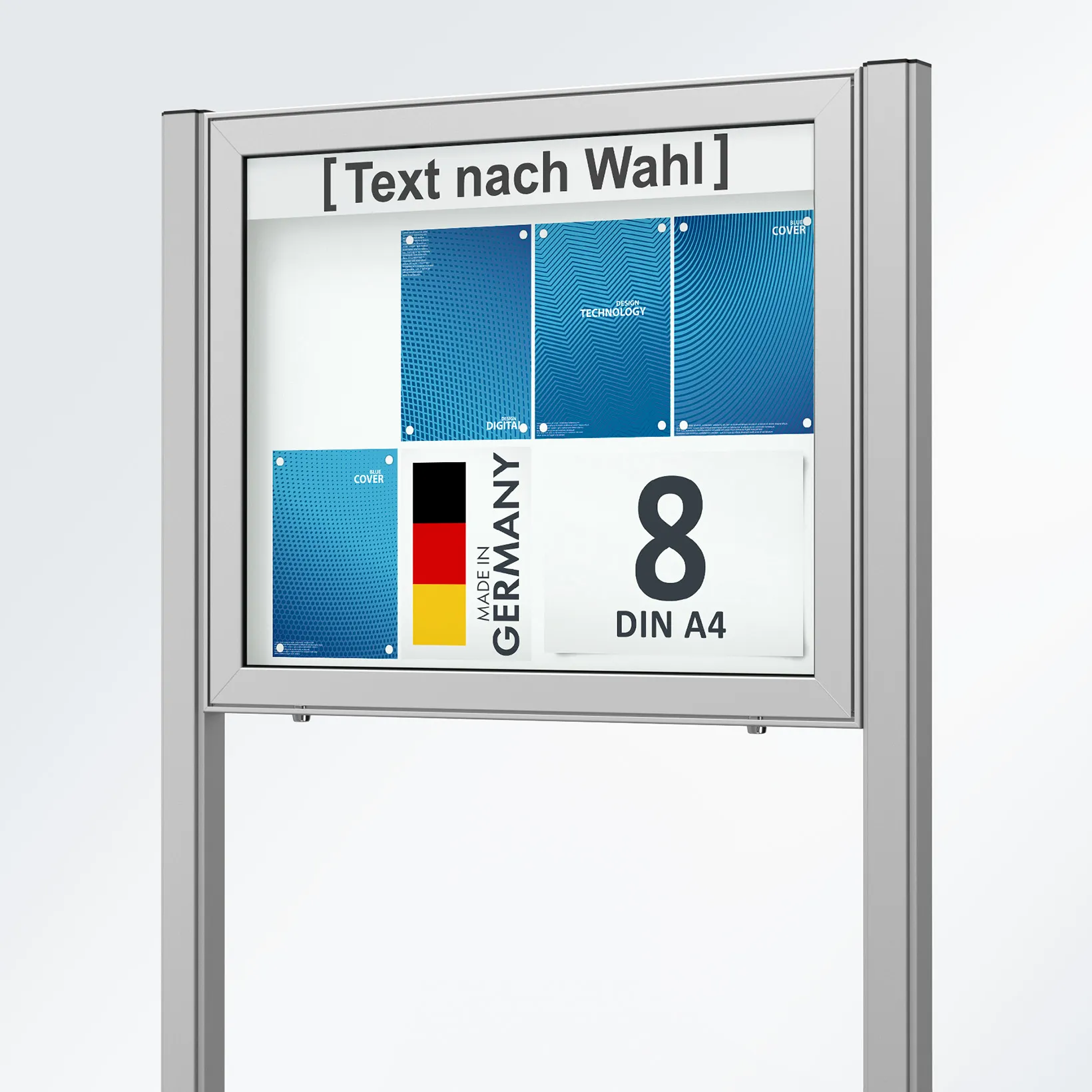 8 x DIN A4 Schaukasten Planus - mit Standbeinen