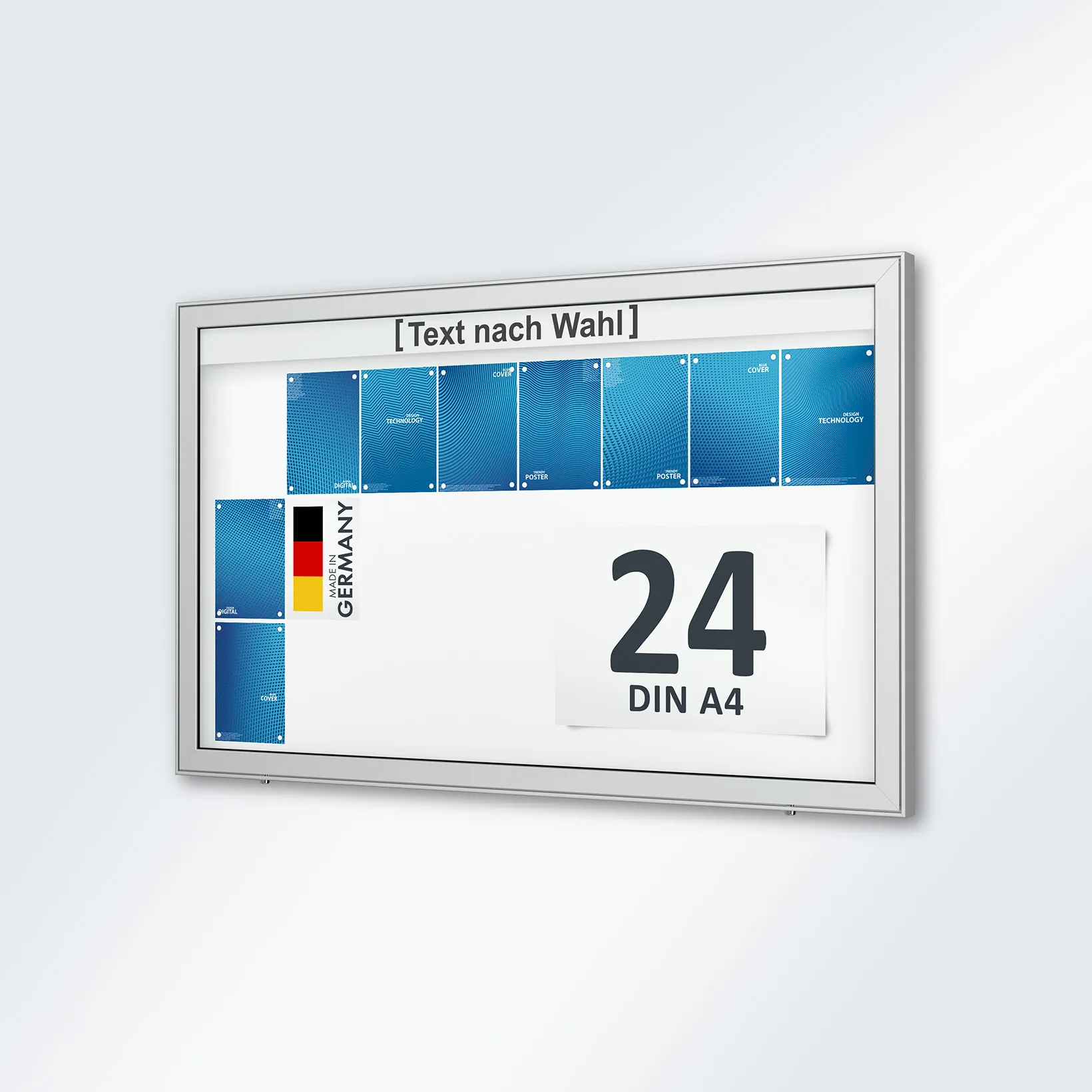 24 x DIN A4 Schaukasten Planus - Wandmontage