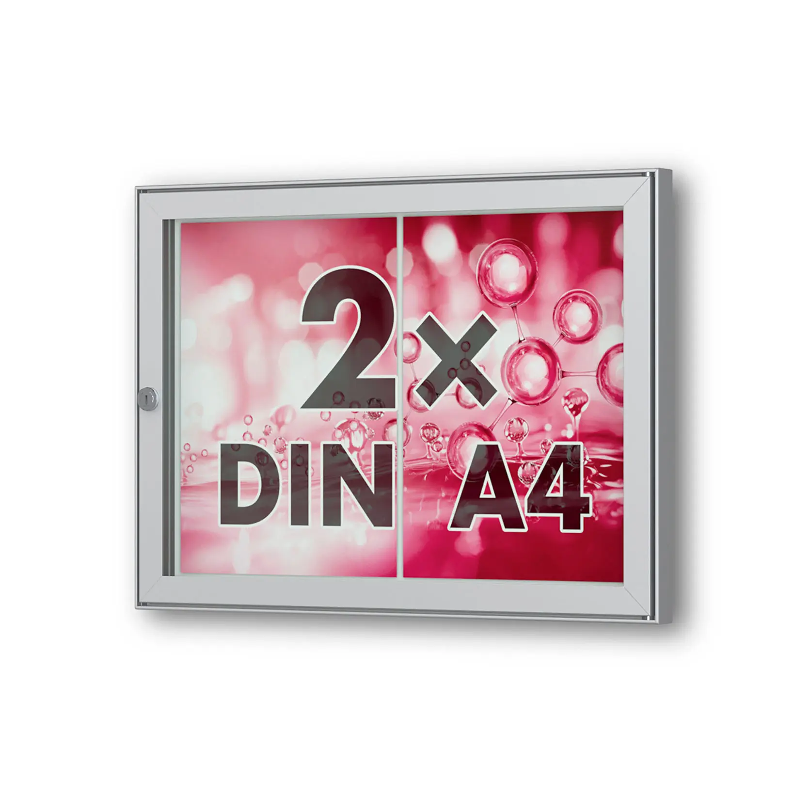 2 x DIN A4 Flachschaukasten Tesus - quer - eckig