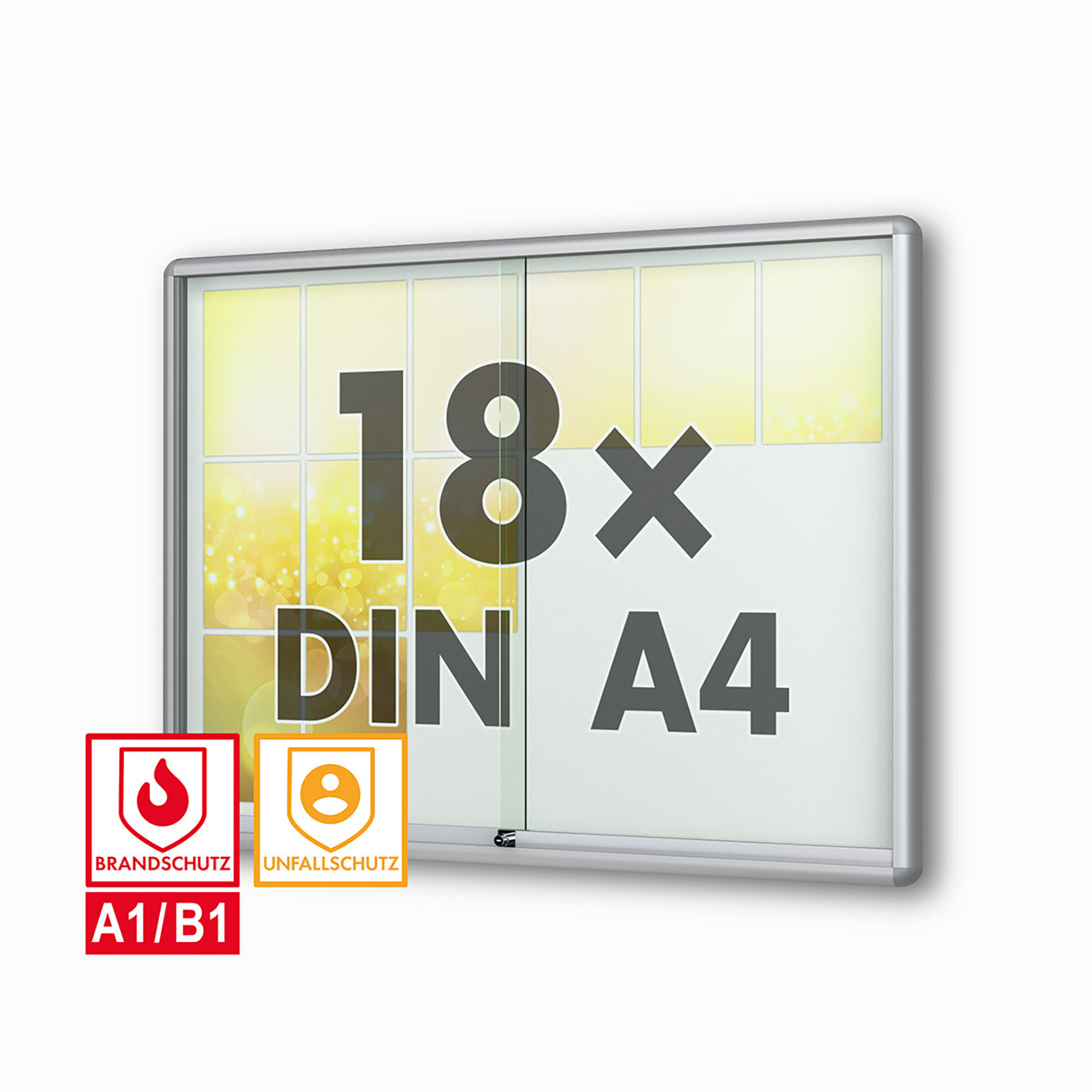 schaukasten moveo - die Schulvitrine - mit Brandschutzklasse A1 - Rollengelagerte Schiebetueren abschliessbar ESG-Sicherheitsglas schaukasten moveo - die Schulvitrine - mit Brandschutzklasse A1 - Rollengelagerte Schiebetueren abschliessbar ESG-Sicherheitsglas