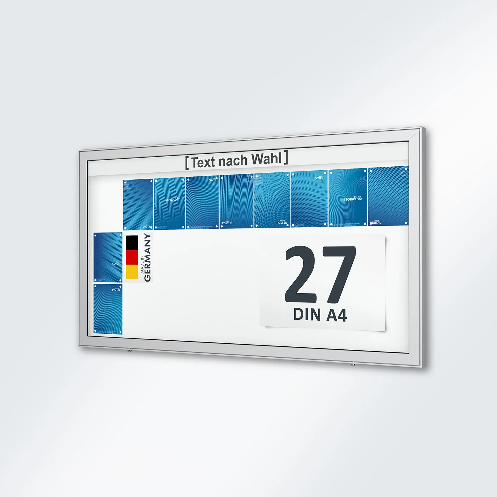 27 x DIN A4 Schaukasten Planus - Wandmontage