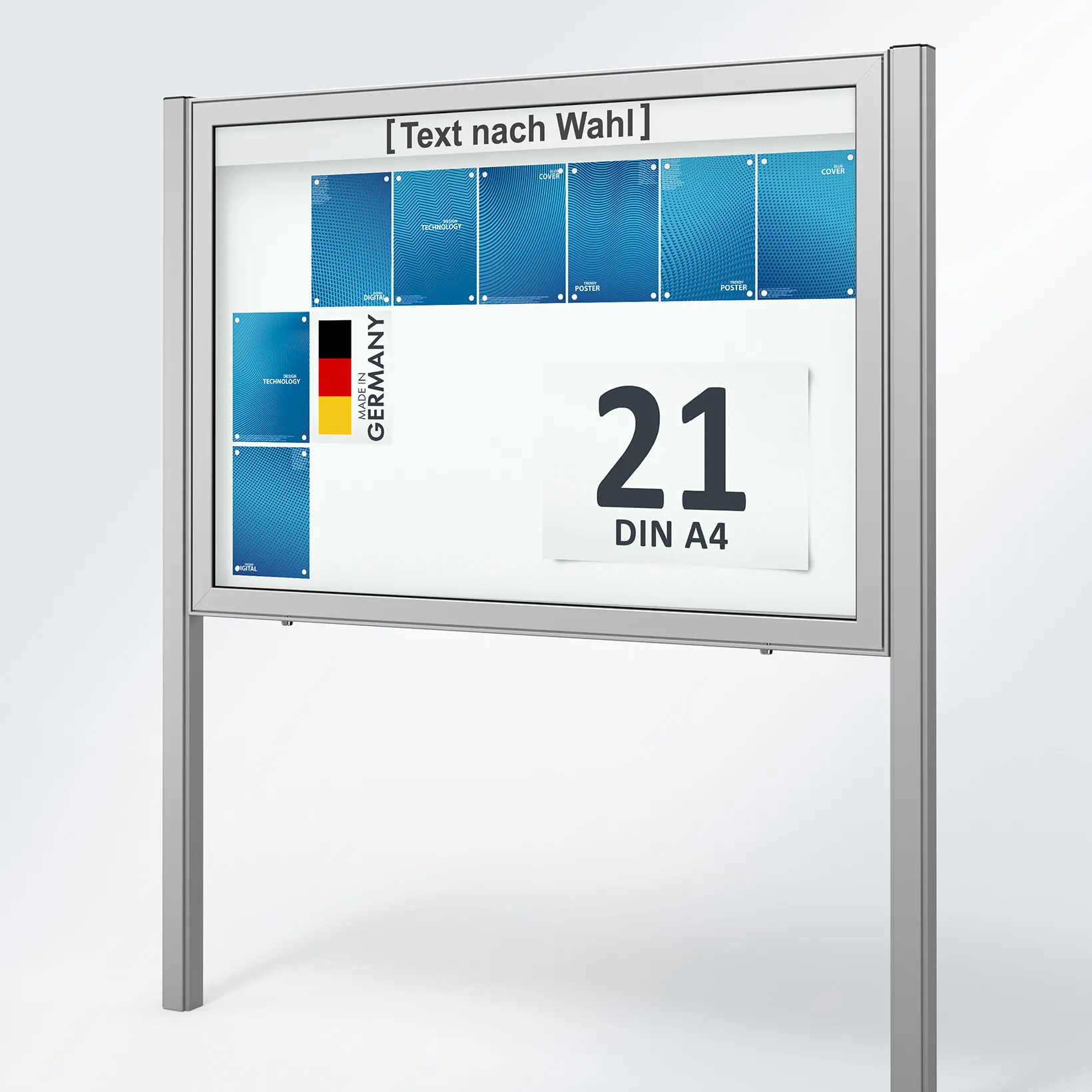 21 x DIN A4 Schaukasten Planus - mit Standbeinen